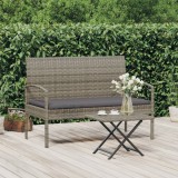 VidaXL Bancă de grădină cu pernă, gri, 105 cm, poliratan