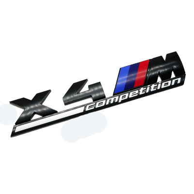 Emblema X4M Competition spate portbagaj BMW, Negru foto
