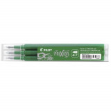 Cumpara ieftin Set 3 Rezerve Roller PILOT Frixion, 0.7 mm, Verde, Rezerve Rollere cu Gel Termosensibil, Rezerve pentru Rollere 0.7 mm, Rezerva pentru Roller PILOT, R