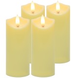 Set 4 lumanari LED decorative cu efect flacara 12,5x5 cm Ruhhy