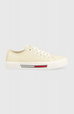 Tommy Jeans tenisi TJW LOW CUT CANVAS femei, culoarea galben, EN0EN02359