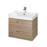 Baza si lavoar CSB2801 Slim - 60 cm, suspendat, sertare, nuc