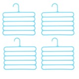 Cumpara ieftin Set 4 umerase multifunctionale din plastic cu 5 pozitii pentru pantaloni, fuste, cravate, prosoape, care ajuta la economisirea spatiului, Anti-derapan