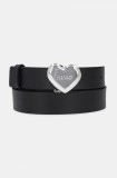 HUGO curea de piele femei, culoarea negru, 50529597