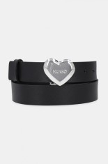 HUGO curea de piele femei, culoarea negru, 50529597