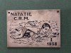 Placheta concurs sportiv de natatie CRM , Locul I , ANUL 1938.Romania Regala .