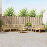 vidaXL Set de canapele de exterior cu pernă 7 pcs Alb și Bej 3386167