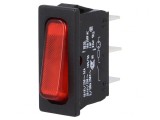 Intrerupător Basculant ON/OFF 20A 250V Roșu cu Bec 230V IP40