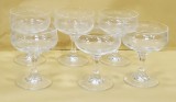 Sase cupe din cristal pentru cocktail / sampanie, Perioada Interbelica