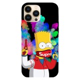 Husa compatibila cu Apple iPhone 15 Pro Max model Supreme Bart Simson, Silicon, TPU, Viceversa, Transparent, Carcasa