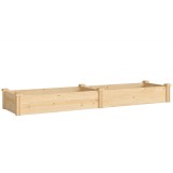 Outsunny Pat &icirc;nălțat din lemn, cutie de plantare cu separator și bază deschisă, seră timpurie pentru grădină 235 x 66 x 26 cm lemn natural | Aosom Rom