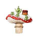 Cumpara ieftin Sticker decorativ Ciuperica, Multicolor, 58 cm, 5616ST, Oem