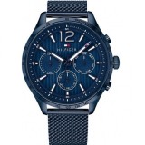 Tommy Hilfiger Gavin 1791471, Ceas Barbati 46mm Cronograf Baterie cu Brățară Din Metal Albastră