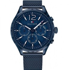 Tommy Hilfiger Gavin 1791471, Ceas Barbati 46mm Cronograf Baterie cu Bra?ara Din Metal Albastra foto