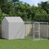 VidaXL Padoc exterior cu acoperiș argintiu 4x4x2,5 m oțel galvanizat