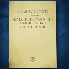 EINFUHRENDE TEXTE IM LICHTE DER WAHRHEIT GRALSBOTSCHAFT VON ABD-RU-SHIN foto