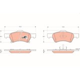 Placute frana Chrysler Voyager 4 (Rg, Voyager 4 Van (S ); Dodge Caravan (Rg ), 2.4, 2.5 CRD, 2.8 CRD, 3.3, 3.3 AWD, 3.8, 3.8 AWD, 3.8 (SYX53), punte, Trw