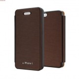 Husa Mercury Techno Flip Apple iPhone 5C Brown Blister, Cu clapeta, Piele Ecologica