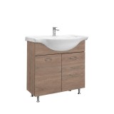 Dulap Bază Baie Ruben 75 Rauna Ulm, PAL, 71x33x72cm, Chiuvetă Ceramică Inclusă