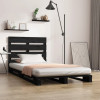 VidaXL Cadru pat mic Single, negru, 75x190 cm, lemn masiv de pin