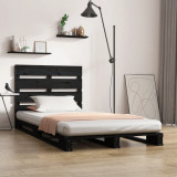 VidaXL Cadru pat mic Single, negru, 75x190 cm, lemn masiv de pin