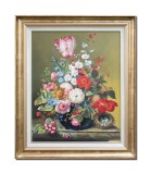 Cumpara ieftin Tablou celebru inramat pictat manual, Aranjament floral, 65x55cm ulei pe panza, reproducere Rachel Ruysch, Magnific