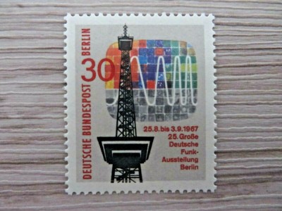 GERMANIA BERLIN 1967 TELEVIZIUNE , EXPOZITIE BERLIN TIMBRU NESTAMPILAT foto