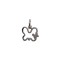 Pandantiv, jolie silver, argint 925, model fluture dublu, 0.9g, 1.2 cm x 1.2 cm