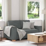 VidaXL Canapea cu 2 locuri, gri &icirc;nchis, 120 cm, material textil