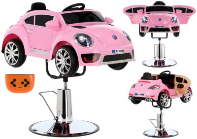 Scaun De Frizerie Pentru Copii Mașinuță Model Car-5204-A Roz foto