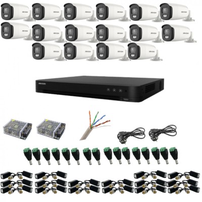 Kit de supraveghere cu 16 camere, 5 MP, ColorVu, Color noaptea 40m, DVR cu 16 canale 8MP, accesorii SafetyGuard Surveillance foto