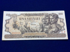 Bancnote Romania - 100 lei 5 decemvrie 1947 - seria 486919 - aUNC+++ foto