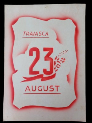PM304N Material de propagandă comunistă, Trăiască 23 August foto