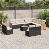Cumpara ieftin Gossi set mobilier de gradina cu perne, 13 piese, negru, poliratan