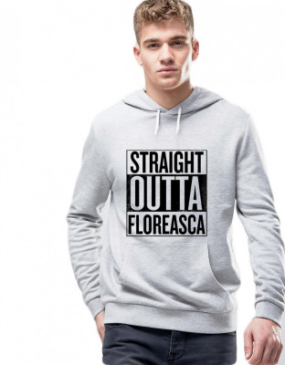 Hanorac Barbati Gri - Straight Outta Floreasca - 2XL foto