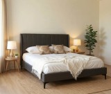 Cumpara ieftin Pat 160x200 Gri Catifea Tapitat Tossino, Somiera Inclusa - Elegant si Confortabil