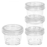 Set Cutii Organizatoare, Model Rotund, Transparent, Diametru 5.5 cm, &Icirc;nălțime 4 cm, Capacitate 0,16 L, 4 Bucăți, Oem