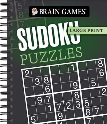 Brain Games - Large Print: Sudoku Puzzles (Dark Gray) foto