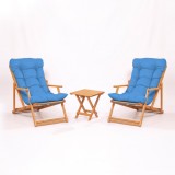 Set masa si scaune de gradina (3 piese) My007 Albastru 40x40x40 cm