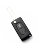 Citroen / Peugeot 307 - Carcasa tip cheie briceag cu 2 butoane, lama VA2-SH2 cu suport baterie
