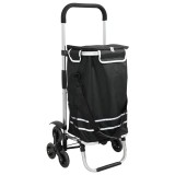 Carucior de cumpărături vidaXL cu roți pentru scări Negru 40 L