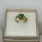 INEL AUR 14K + 2 Diamante = 0.02ct + 2 Smaralde X 0.50 = 1ct - 4g. - Vintage !