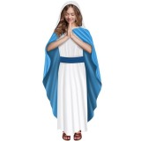 Costum Fecioara Maria pentru copii, alb-albastru, Kruzzel