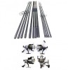 4 Lansete Komodo 3, 60 m, 3 Segm + 4 Mulinete Cool Angel G 65 cu Baitrunner