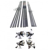 4 Lansete Komodo 3, 60 m, 3 Segm + 4 Mulinete Cool Angel G 65 cu Baitrunner