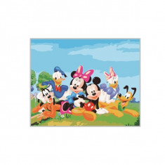 Tablou pictura pe numere pentru copii, Mickey Mouse si Prietenii , 40 x 50 cm foto