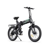 Bicicleta electrica pliabila Ulzomo Ridge 20 E-bike, 250W, 36V 15.6Ah, autonomie 60km, viteza maxima 25km/h, Black, 20&#039;&#039;