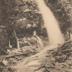 1910 CP ilustrata Sinaia - Cascada Urlatoarea, stampila CFR POIANA TAPULUI HALTA