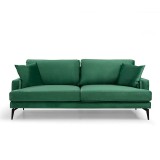 Cumpara ieftin Canapea 3 locuri Fortune catifea verde - negru 205x90x88cm