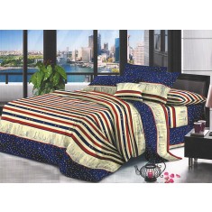Lenjerie de pat pentru o persoana cu husa de perna dreptunghiulara, Sabinella, bumbac mercerizat, multicolor